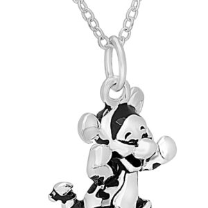 Disney Winnie the Pooh Womens Sterling Silver Necklace - Tigger Pendant Necklace with 18-inch Chain Jewelry for Women