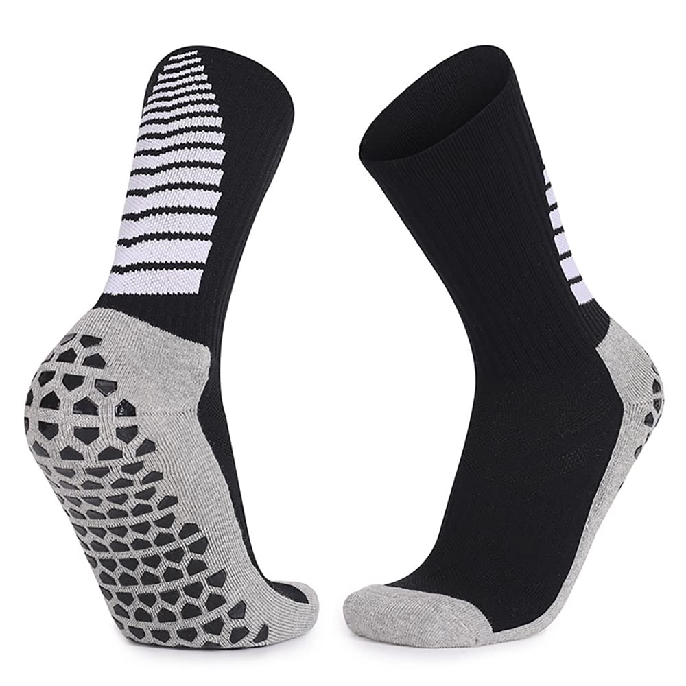 Anti-Skid Socks With Grips Non Slip Socks Ideal For Strenuous Exercise, Yoga, Pilates, Fall Prevention (2 Pairs Black)