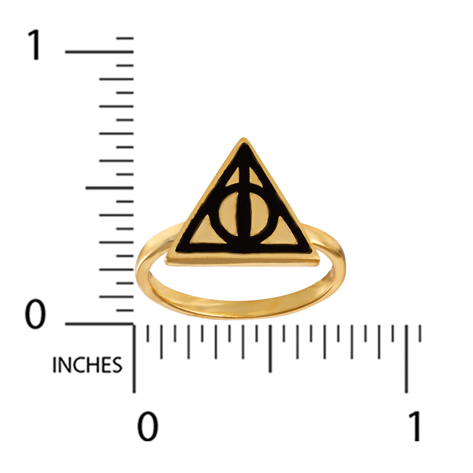 Harry Potter Womens Deathly Hallows Ring - Harry Potter Rings Size 8 18KT Yellow Flash Plated Brass - Harry Potter Jewelry (8)