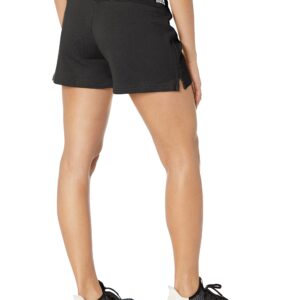 adidas Women's Essentials Linear French Terry Shorts, Black/White, Medium