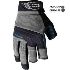 Marine Gear Sailing Gloves (Medium) - 3-Finger Dexterity Sailing Gear with Better Grip, Neoprene and Padded Knuckles, Reinforced Pressure Points