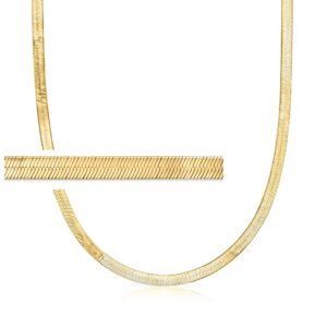 Ross-Simons Italian 4mm 18kt Gold Over Sterling Herringbone Necklace. 20 inches