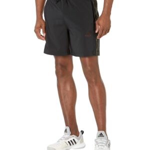 adidas Men's AEROREADY Essentials Chelsea 3-Stripes Shorts, Black/Olive Strata, Small