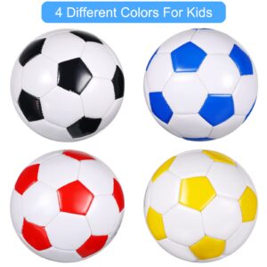 HyDren 4 Pack Soccer Ball with Pump, Size 2 Size 3 Outside Sport Soccer Ball Cute Machine Stitched Ball for Kids Toddler Gift Game Training Practice(Simple Style, Size 3)