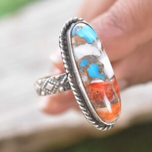 Rekha Gems Oyster Copper Turquoise- 925 Sterling Silver Ring-Turquoise Jewelry- TQ-16 (6.50 US)