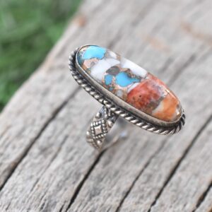 Rekha Gems Oyster Copper Turquoise- 925 Sterling Silver Ring-Turquoise Jewelry- TQ-16 (6.50 US)