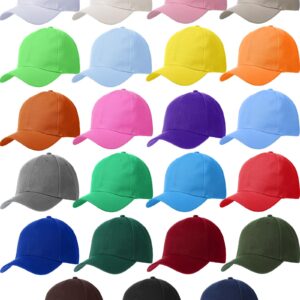 23 Pieces Blank Baseball Caps Bulk Running Retro Adjustable Plain Sports Unisex Trucker Hats for Women Man Multi Colored