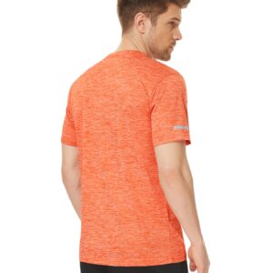 MAGCOMSEN Sports Shirts for Men Dry Fit Crew Neck Quick Dry Cool Lightweight Marathon Tee Hiking Athletic T Shirt Orange L