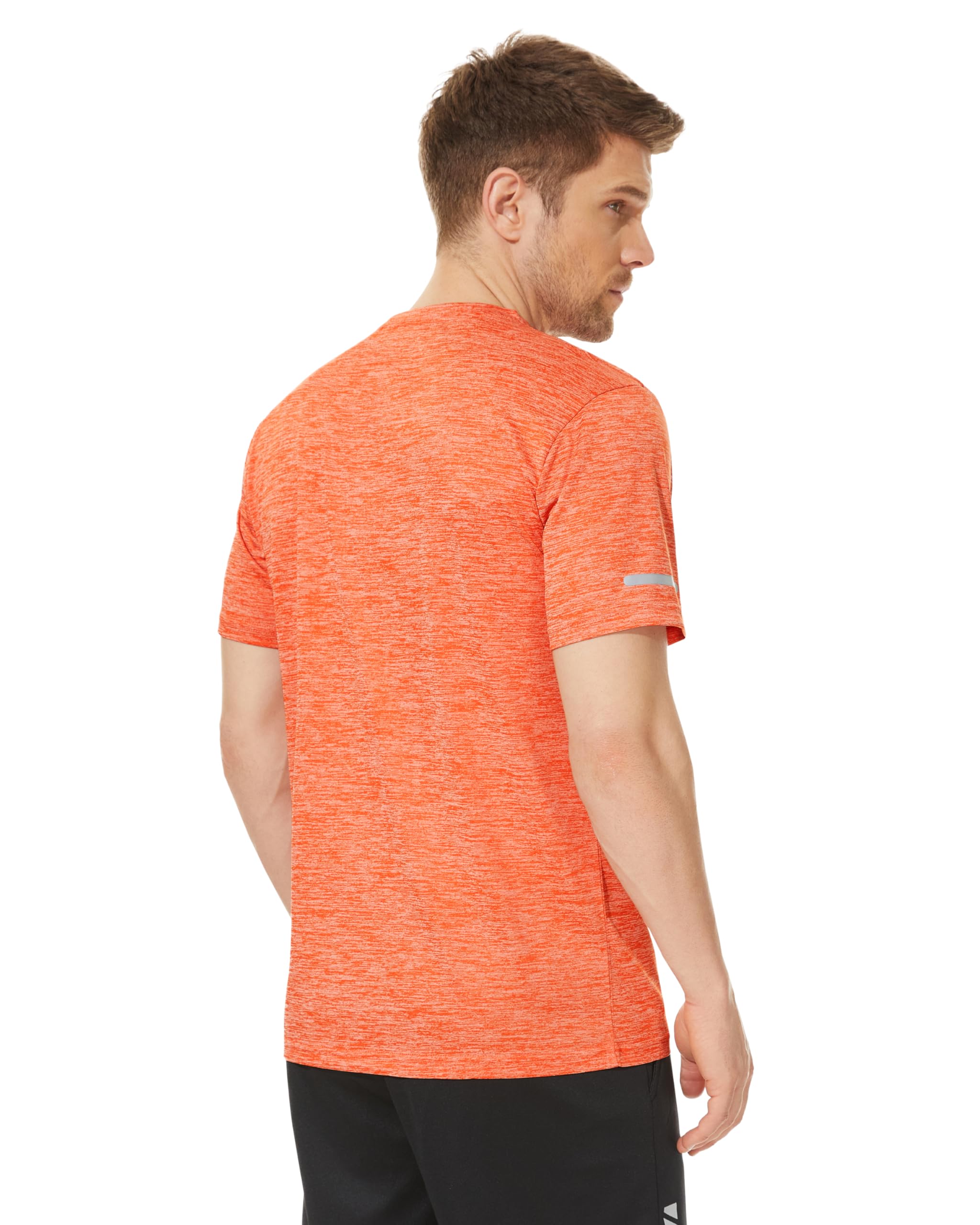 MAGCOMSEN Sports Shirts for Men Dry Fit Crew Neck Quick Dry Cool Lightweight Marathon Tee Hiking Athletic T Shirt Orange L