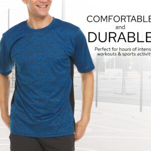 Mens Active T-Shirt - Quick-Dry Athletic Workout Training Crew Neck Short Sleeve Top 5 Pack