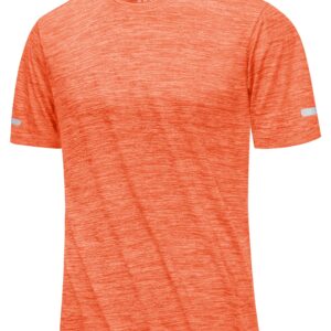 MAGCOMSEN Sports Shirts for Men Dry Fit Crew Neck Quick Dry Cool Lightweight Marathon Tee Hiking Athletic T Shirt Orange L