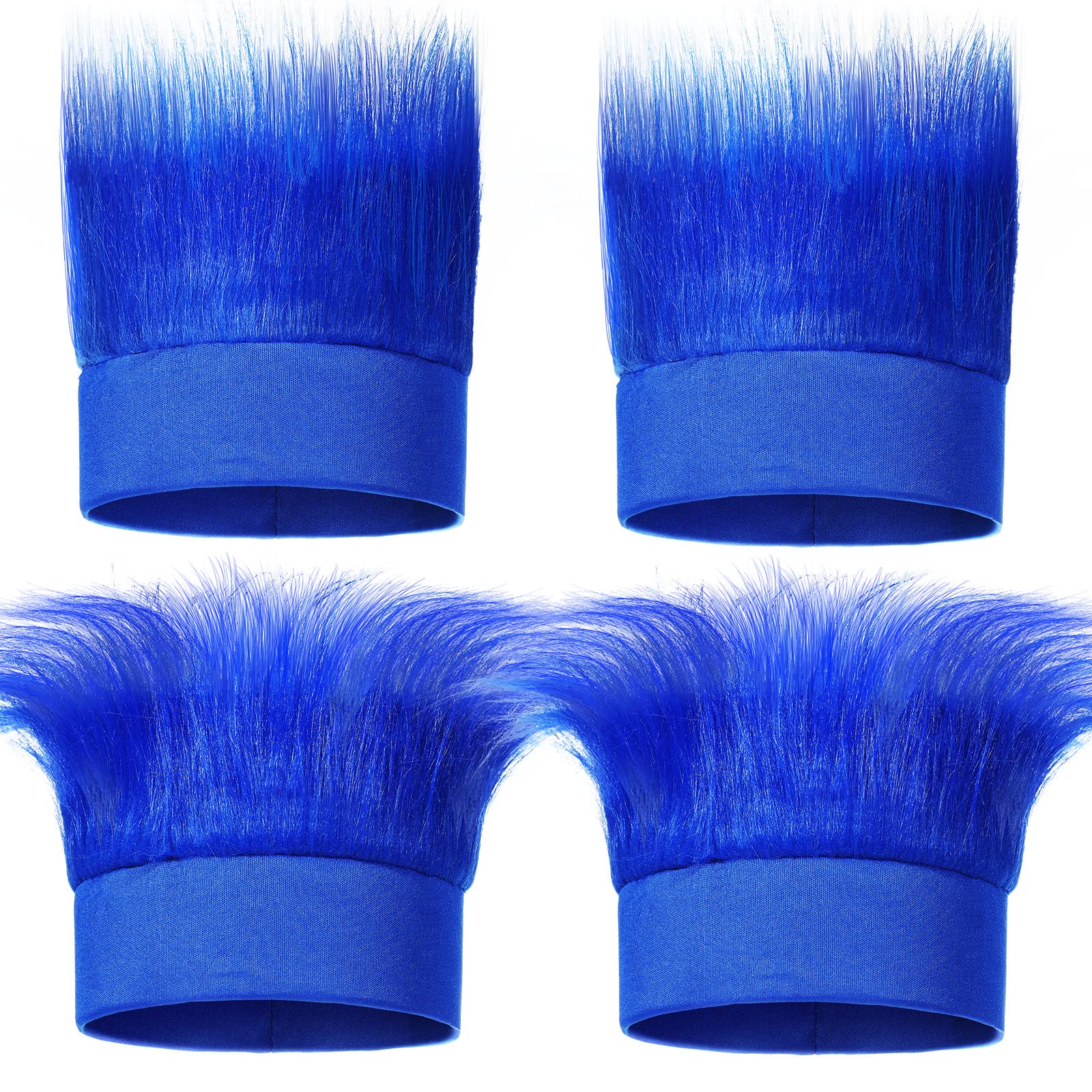 Cindeer 4 Pieces Hairy Costume Headband Troll Blue Headband Blue Costume Accessories Party Women's Headbands Crazy Hair Wigs