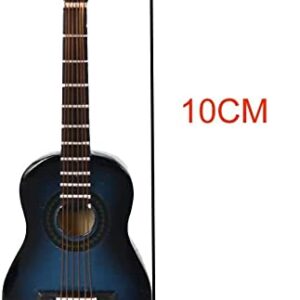 ALANO Blue Miniature Guitar Model Musical Instrument Ornaments Guitar Ornament Home Decoration (G-N-10)