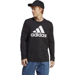 adidas Men's Essentials Long-Sleeve T-Shirt, Black, Large