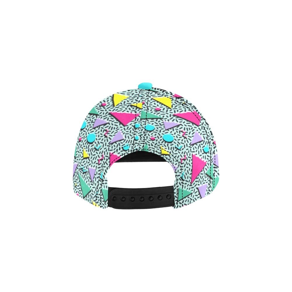 Memphis 80s 90s Flat Bill Baseball Cap for Mens Women Teens, Retro Dad Cap Trucker Snapback Sun Beach Hat