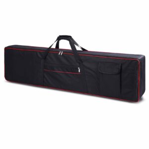 Monkeysell 88 Key Keyboard Case, Keyboard Gig Bag with 2-Pocket Keyboard Bag,600D Durable Oxford Inside Padded Full Coverage Dust for Protect Digital Piano Covers 88 keys 53.5"x13" x 6.7"…