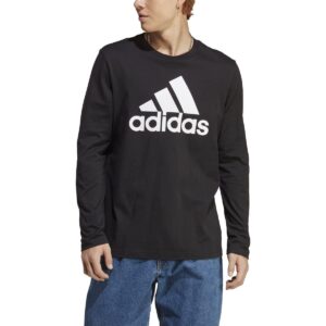 adidas men's essentials long-sleeve t-shirt, black, large