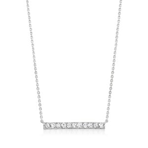 ross-simons 0.50 ct. t.w. diamond bar necklace in sterling silver. 18 inches