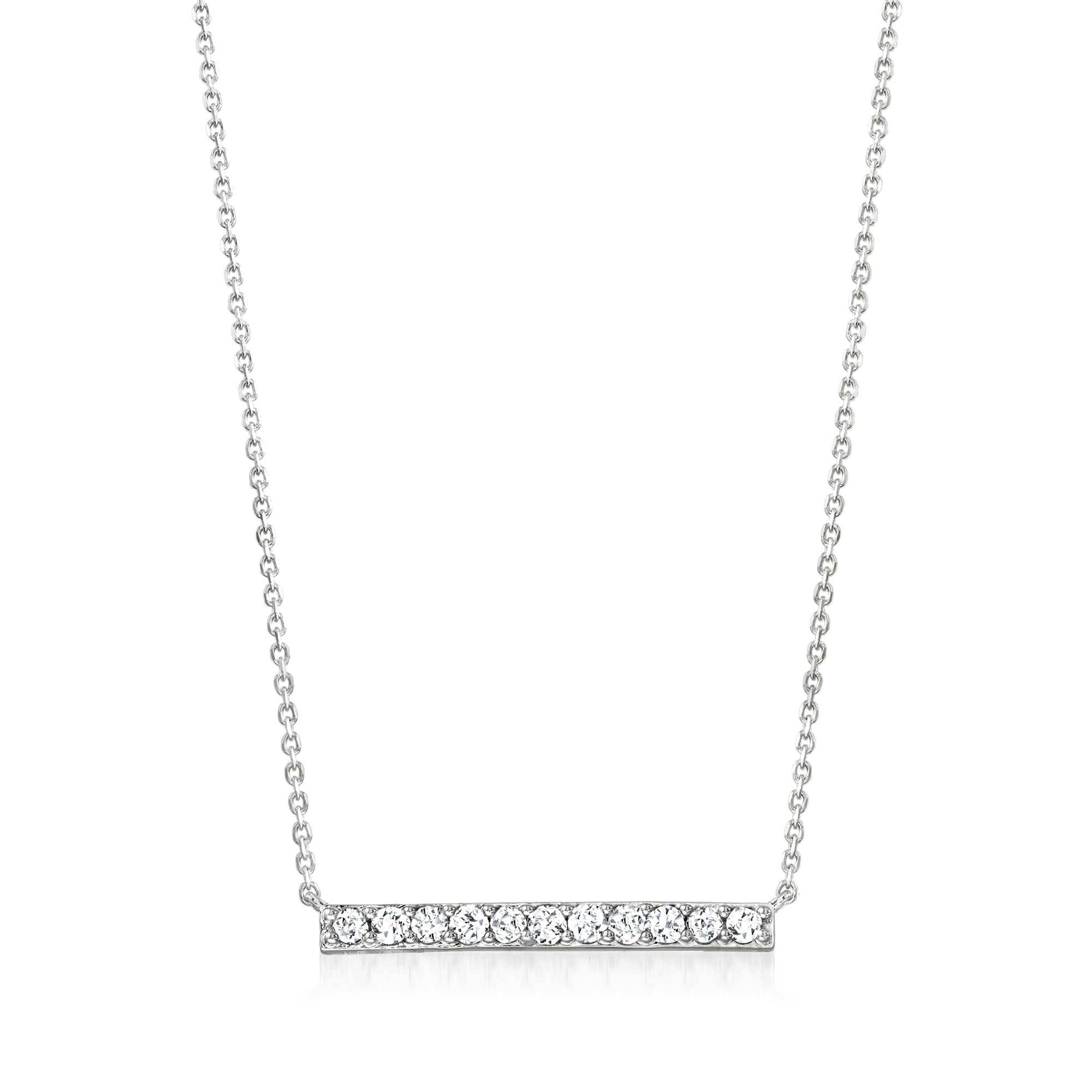 Ross-Simons 0.50 ct. t.w. Diamond Bar Necklace in Sterling Silver. 18 inches