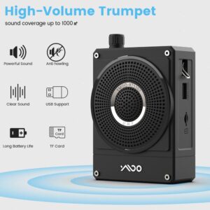 YMOO Voice Amplifier Wired Microphone,10W Powerful Penetrating Sound Portable Speaker for Teachers/Yoga/Tour Guide/Meeting/Mall