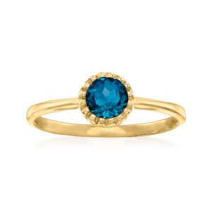 canaria 0.60 carat london blue topaz ring in 10kt yellow gold. size 5