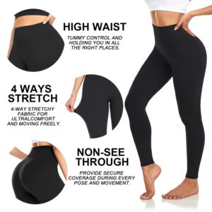 yeuG 7 Pack High Waisted Leggings for Women Tummy Control Soft Workout Yoga Pants(10#Black,Coffe,Green,Rosy,Blue,lightgrey,White, Large-X-Large)