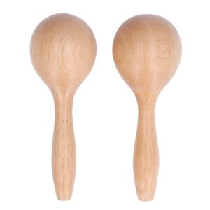 Music Maracas, 2pcs Hand Shakers Music Shakers, Beech Wood Maracas Instrument for Parties