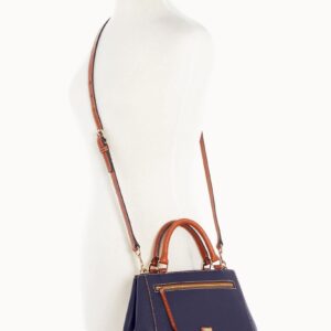 Dooney & Bourke Handbag, Pebble Grain Small Zip Satchel - Midnight Blue