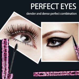 Benuomi 4D Silk Fiber Lash Mascara Long Lasting Waterproof Mascara Thickening Lengthening Mascara 2pcs/Set Mascara and Eyeliner Set Durable Waterproof Eyeliner Liquid Eyeliner Pencil Eyes Makeup Kit (2 IN 1-A)