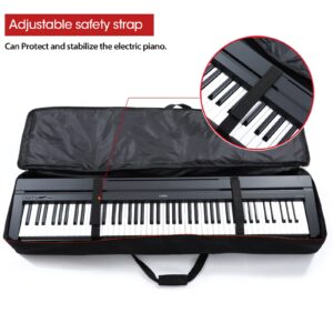 Monkeysell 88 Key Keyboard Case, Keyboard Gig Bag with 2-Pocket Keyboard Bag,600D Durable Oxford Inside Padded Full Coverage Dust for Protect Digital Piano Covers 88 keys 53.5"x13" x 6.7"…