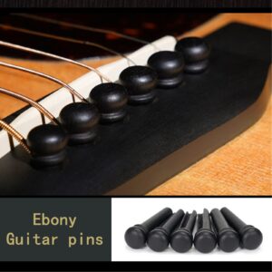 Miwayer Ebony Guitar Bridge Pins Replacement Parts for 6 & 12 String Acoustic Guitar (Pure Ebony)