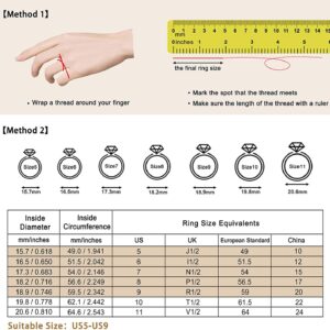 JO WISDOM Women Ring,925 Sterling Silver Heart Engagement Wedding Anniversary Promise Ring with with 7mm 5A Cubic Zirconia ring size7