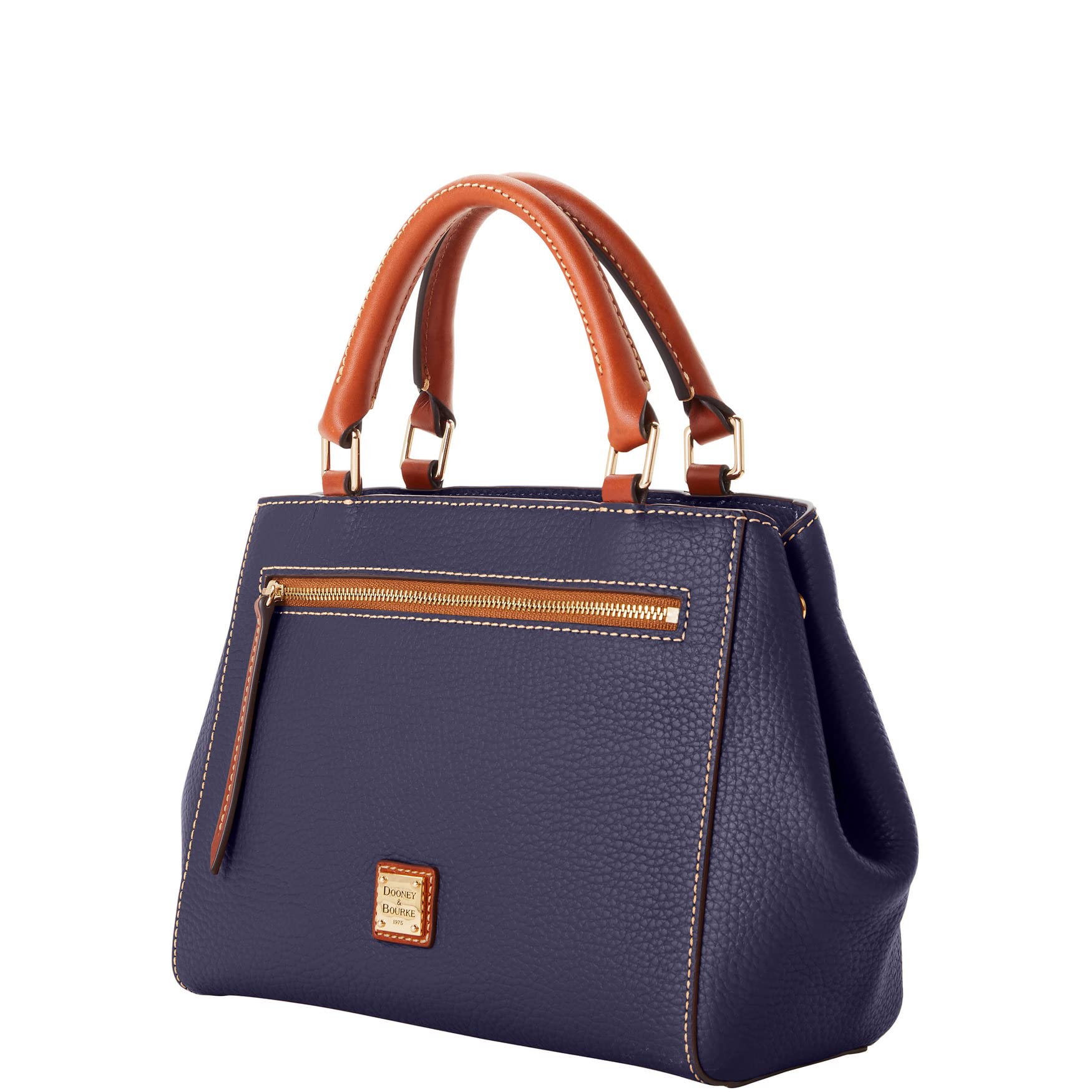 Dooney & Bourke Handbag, Pebble Grain Small Zip Satchel - Midnight Blue