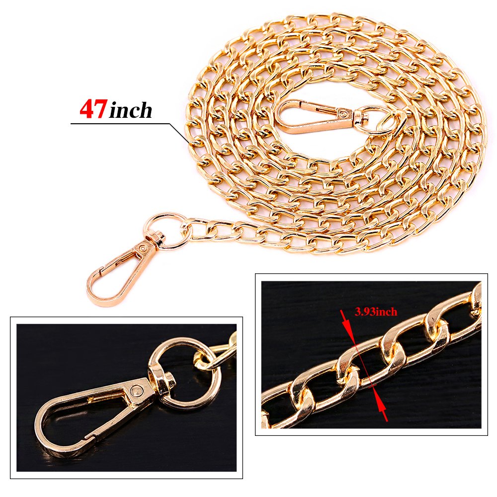 Swpeet 12Pcs Luxury Fashion 47 Inche Replacement Flat Chain Strap