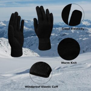 SILEDGN Fathers Day Dad Gifts from Son Wife 6 Pairs Winter Gloves for Men Warm Knit Gloves for Clod Weather Gifts for Dad Stretchy Thin Magic Glove for Driving Running Hiking