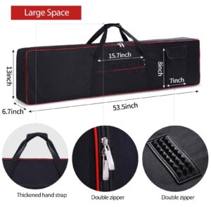 Monkeysell 88 Key Keyboard Case, Keyboard Gig Bag with 2-Pocket Keyboard Bag,600D Durable Oxford Inside Padded Full Coverage Dust for Protect Digital Piano Covers 88 keys 53.5"x13" x 6.7"…