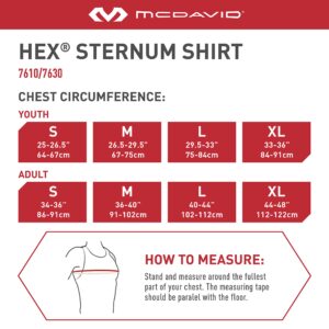 McDavid Chest Protector, HEX Baseball Chest Protector Youth and Adult Sizes, Heart Guard Sternum Protection Compression Shirts, Padded Football Shirt for Lacrosse, Softball, Paintball, Rugby & More