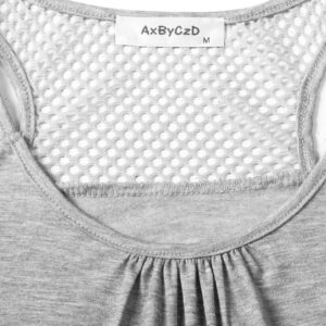 AxByCzD Womens Tanks and Camis Yoga Running Gym Workout Shirts Loose Fit Scoop Neck Ribbed Racerback Tops Casual Summer Clothing Grey XX-Large