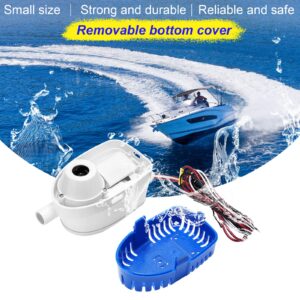 2 Pieces Automatic Bilge Pumps for Boats 12V Submersible Pump with Float Switch Auto Bilge Water Pump (1100GPH)