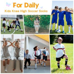 American Trends Kids Child Athletic Socks Striped Knee High Tube Soccer Socks Baseball Softball Socks for Toddler Girls