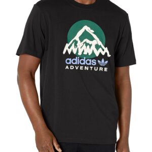 adidas Originals Men's Adventure Mountain Front T-Shirt, Black, Small