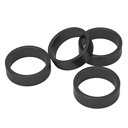 Demeras Bicycle Headset Pads, Rustproof Sturdy High Strength Handlebar Stem Spacers Aluminium Alloy Simple Installation for Road Bike for Mountain Bike(Black)