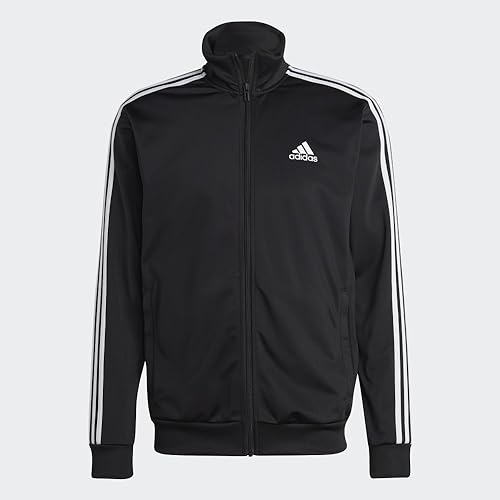 adidas Men's Sportswear Basic 3-stripes Tricot Track Suit, Black, Large