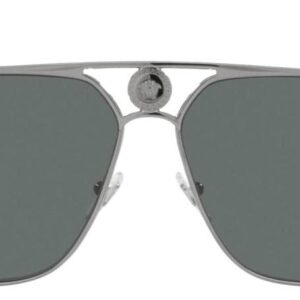 Versace Man Sunglasses Gunmetal Frame, Polarized Dark Grey Lenses, 61MM