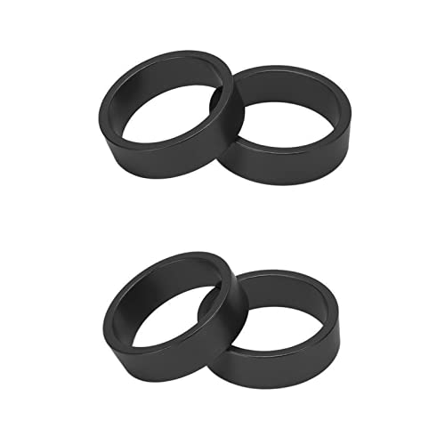 Demeras Bicycle Headset Pads, Rustproof Sturdy High Strength Handlebar Stem Spacers Aluminium Alloy Simple Installation for Road Bike for Mountain Bike(Black)