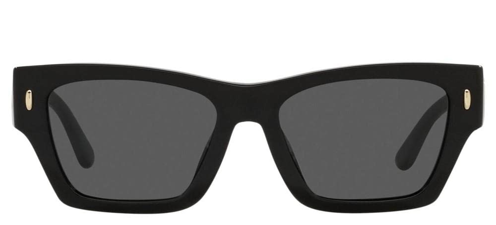 Tory Burch Women's TY7169U Universal Fit Rectangular Sunglasses, Black, 52mm