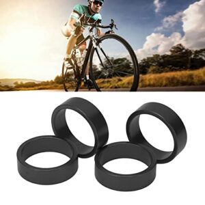 Demeras Bicycle Headset Pads, Rustproof Sturdy High Strength Handlebar Stem Spacers Aluminium Alloy Simple Installation for Road Bike for Mountain Bike(Black)