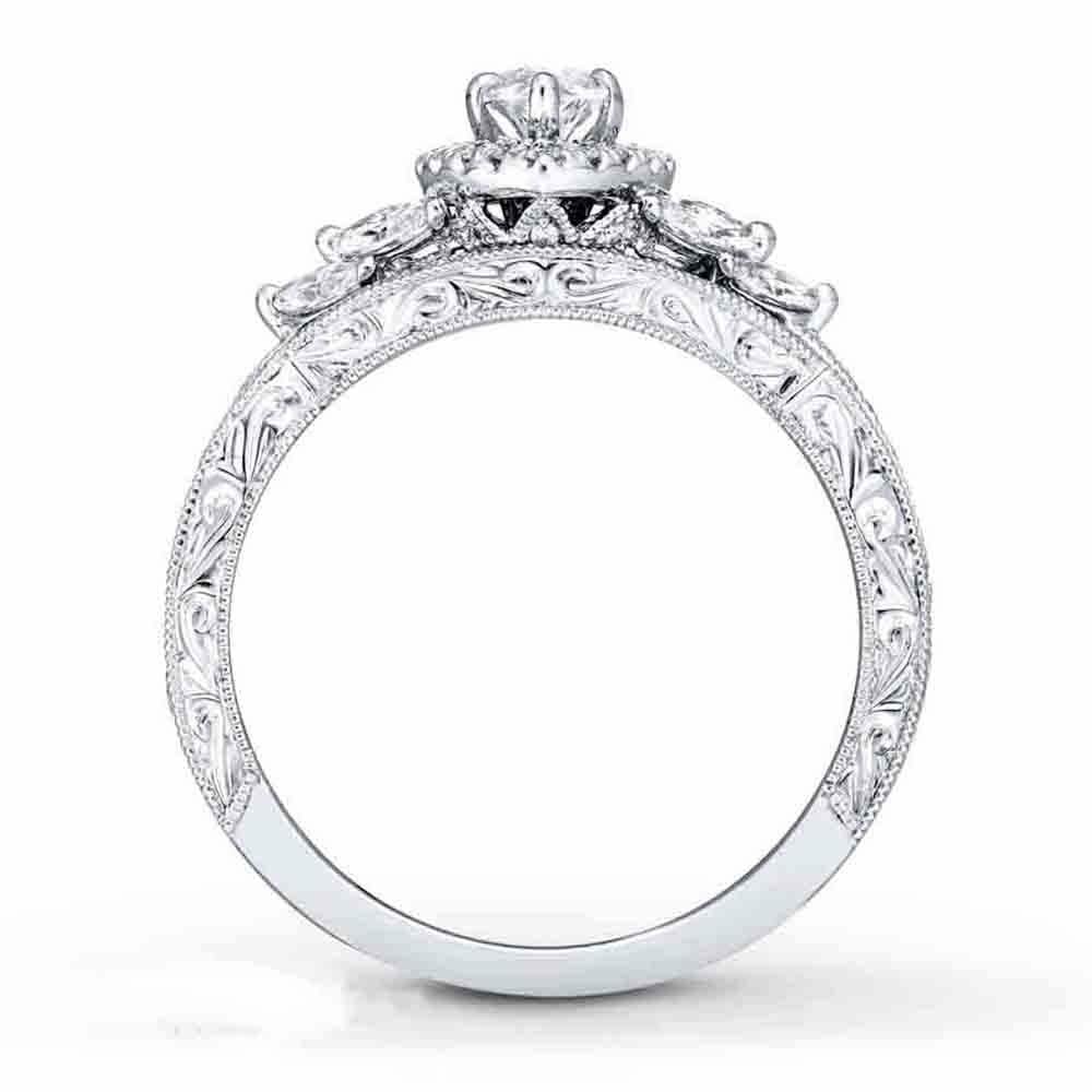 Ritika Marquise Cut White Diamond 925 Sterling Silver 14K White Gold Over Diamond Engagement Wedding Band Bridal Ring Set for Women's