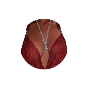 Jerany Crossover Rhinestone Body Chain Silver Bra Body Necklace Glitter Nightclub Body Jewelry for Women