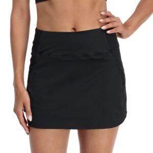 LRD Women's Athletic Skorts Skirt with Pockets Golf Skort for Tennis Running Black - XL